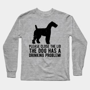 please close the lid the dog has a drinking problem! Long Sleeve T-Shirt